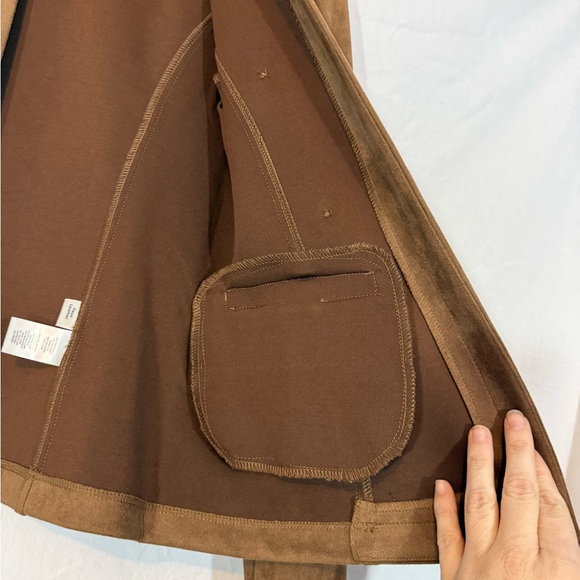 Tahari Brown Faux Leather Blazer - Picture 6 of 11